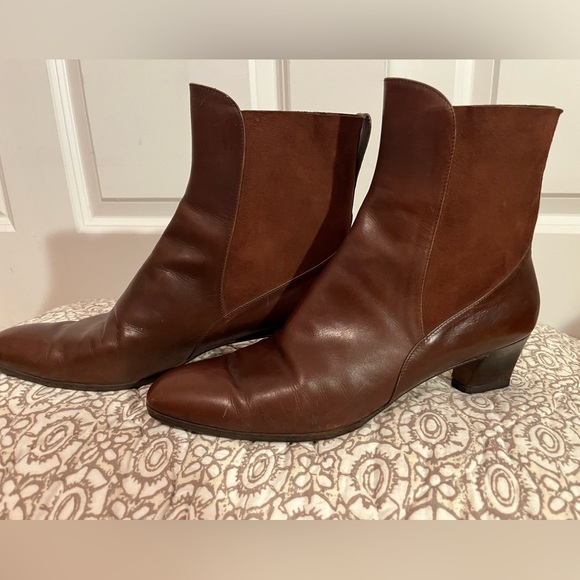 Vintage Ferragamo Leather,Suede Ankle Boots,Size 9.5, Made in Italy. VG VINTAGE - Picture 2 of 12